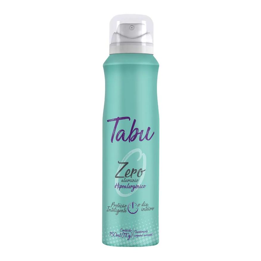 Tabu Desodorante Antitranspirante Aerosol Zero Alumínio Feminino 48h 150ml