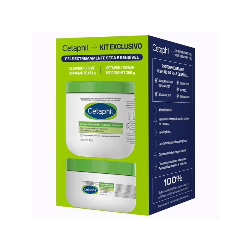 Cetaphil Kit Creme Hidratante Extra Seca/sensivel 453g + 250g