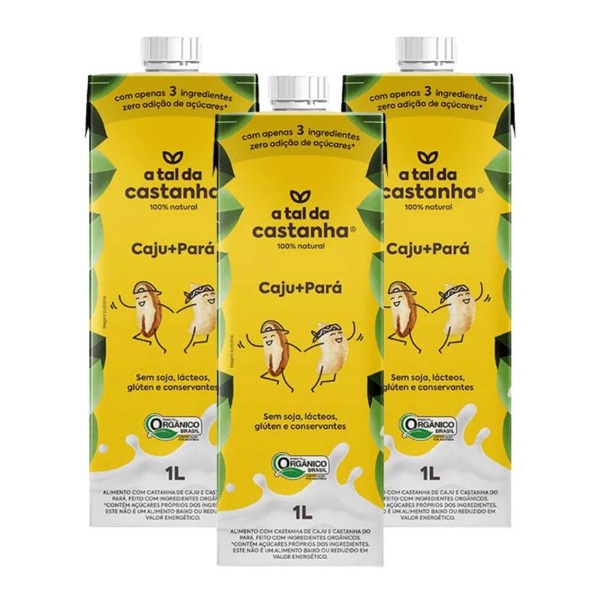 Bebida 3x Vegetal Caju e para a Tal da Castanha 1 Litro