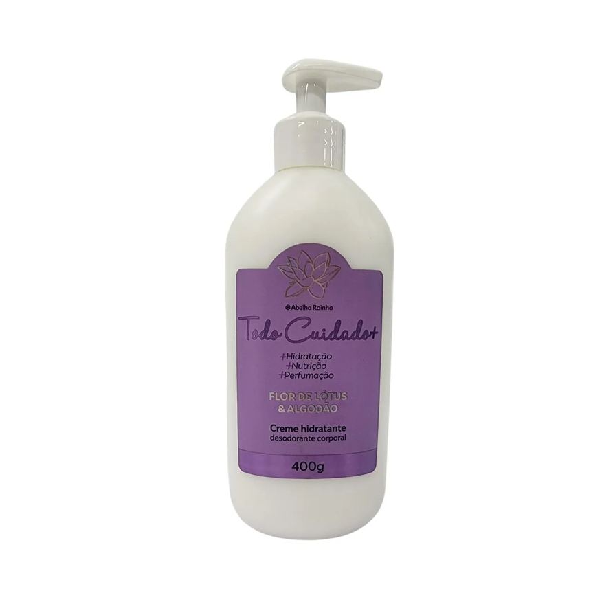 Abelha Rainha Creme Hidratante Corporal Flor de Lótus e Algodão Todo Cuidado Mais 400g