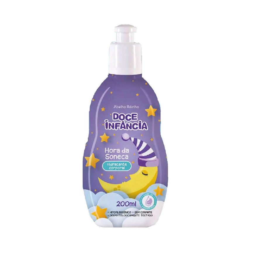 Abelha Rainha Loção Hidratante Corporal Infantil Hora da Soneca Doce Infância 200ml