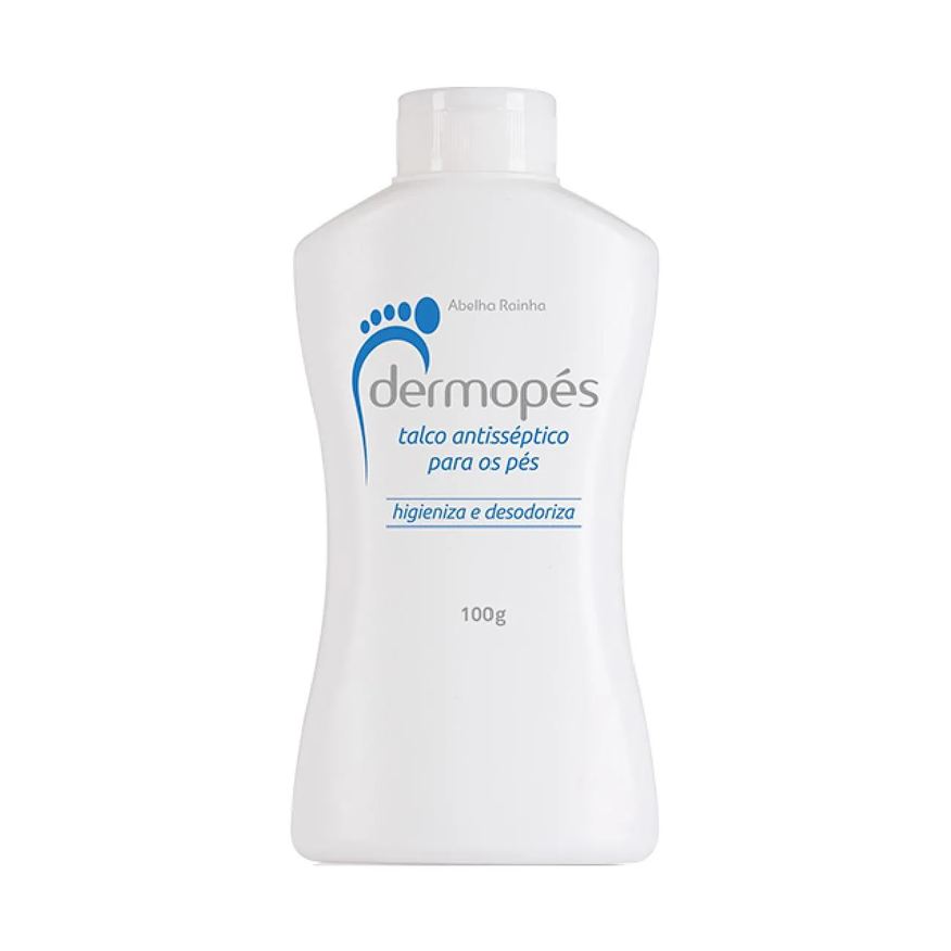 Abelha Rainha Talco Antisséptico para os Pés Higieniza e Desodoriza Dermopés 100g