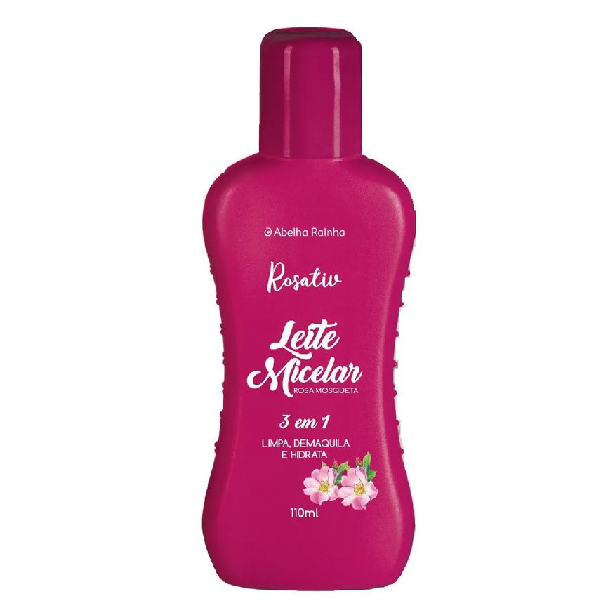 abelha rainha Leite micelar rosa mosqueta 3 em 1 rosativ 110ml