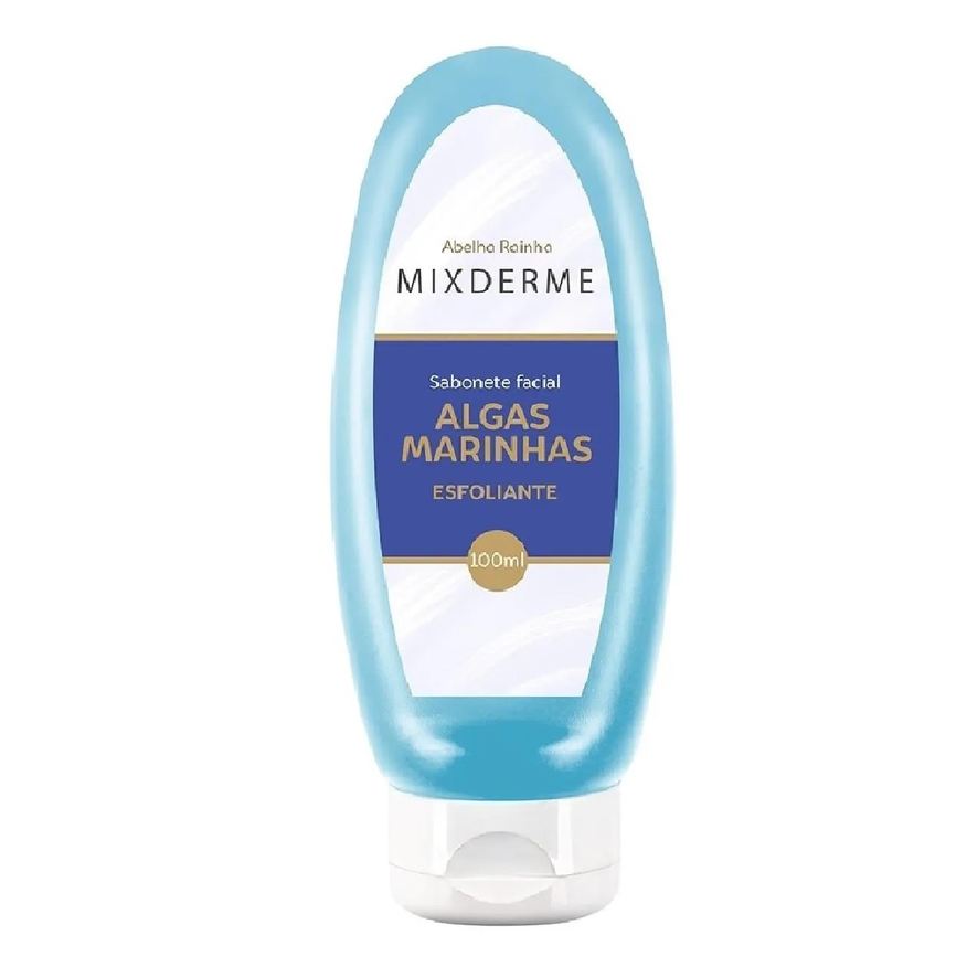 abelha rainha Sabonete esfoliante facial com algas marinhas mixderme 100ml