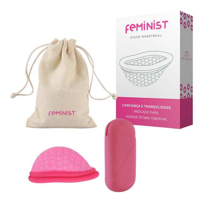A Sós Kit disco menstrual feminist modelo b com bag de silicone