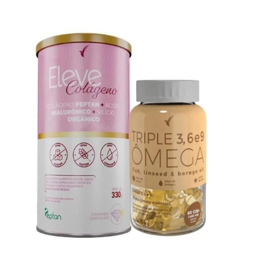 Eleve Life 1 Colágeno Hidrolisado Peptan + 1 Triple Ômega