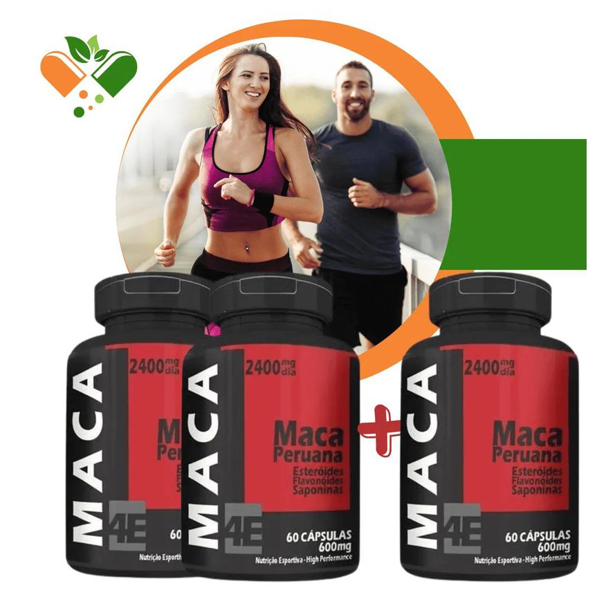 4Elementos Potes Maca Peruana 600mg 60 cápsulas