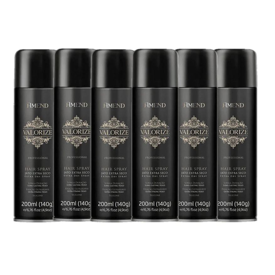 Capricho Amend Valorize Hair Spray Fixador Ultra Forte 200ml 6 unidades