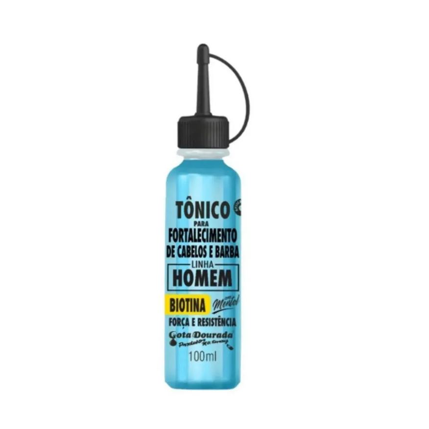 Gota Dourada Tonico Homem Cabelo e Barba Biotina/mentol100ml