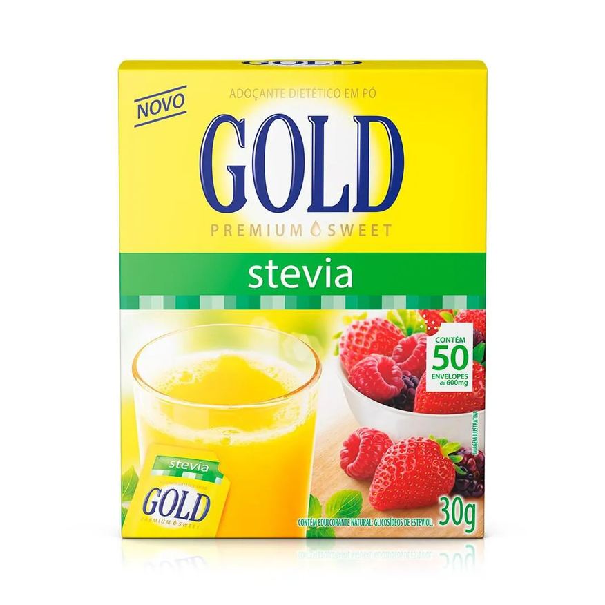Gold Adoçante Stevia em Pó 50x6mg