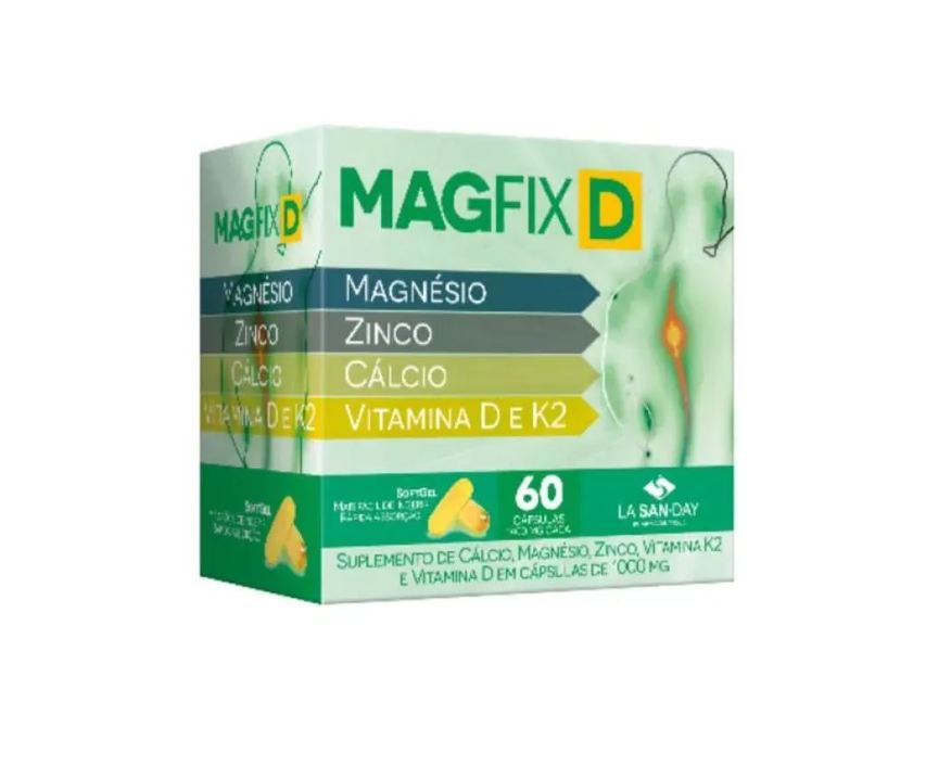 La San Day Suplemento Alimentar Magfix D C/60cps em Softgel- La San-day