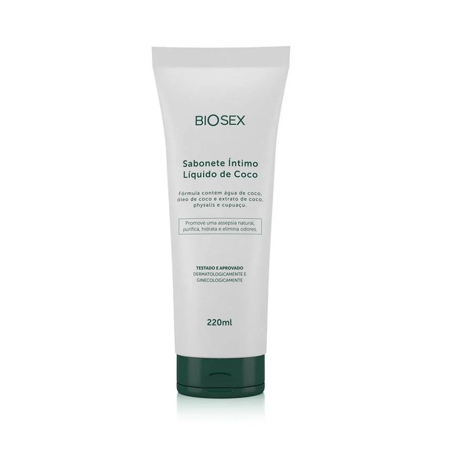 Biosex Sabonete Líquido com Óleo de Coco para Higiene Intima Natural Vegano 220ml