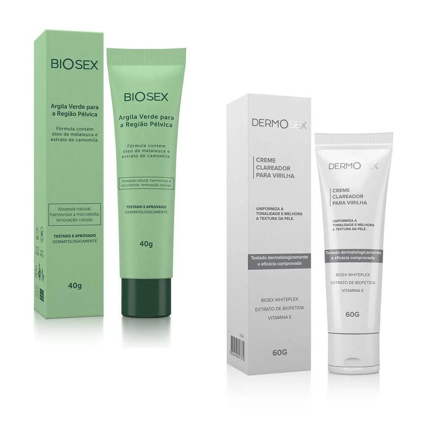 Dermosex Argila e Creme para Clarear Axilas Virilha com Mancha Escura
