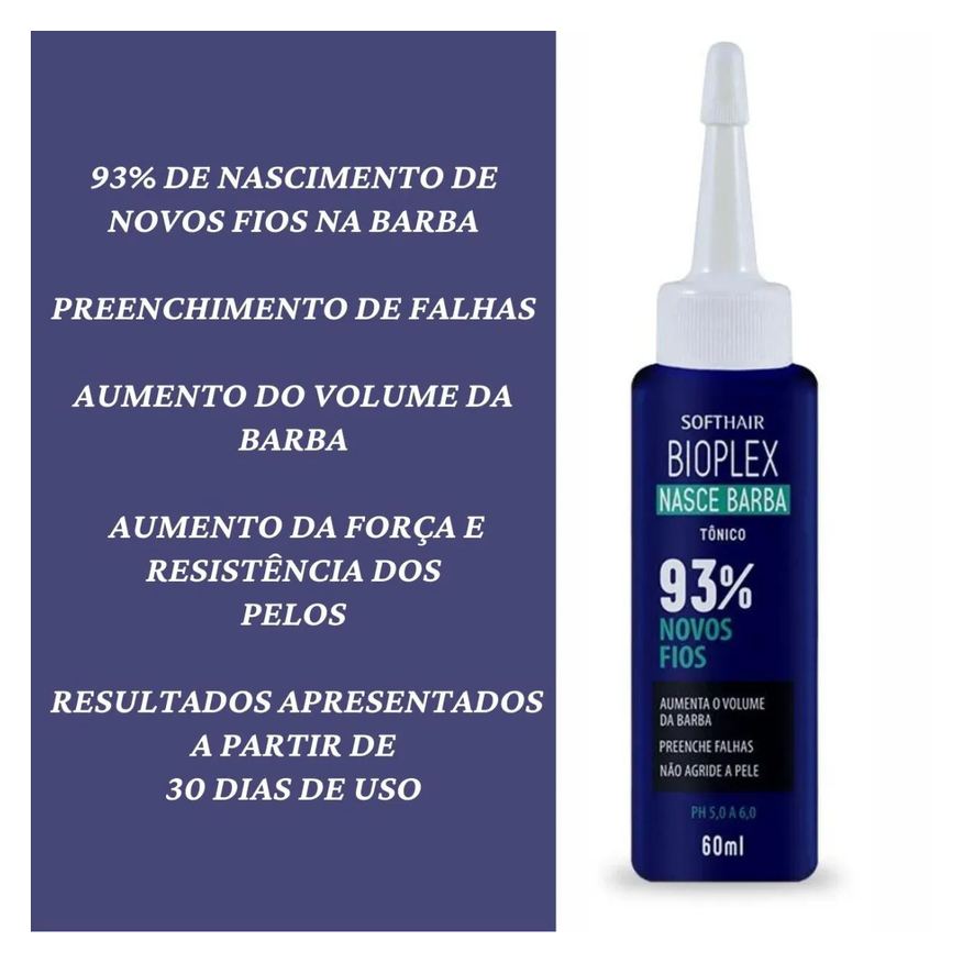 Barba Crescer Fórmula Exclusiva Tratamento Bioplex Softhair