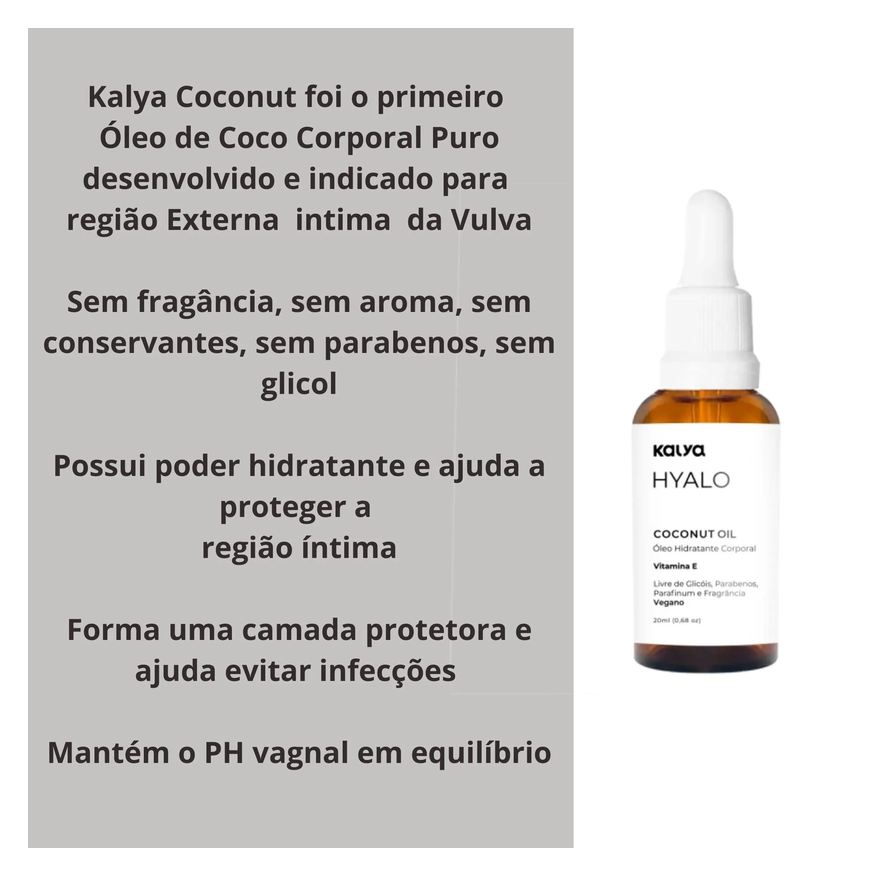 Oleo 3 de Coco Cuidado Intimo Puro sem Perfume Hyalo Coconut