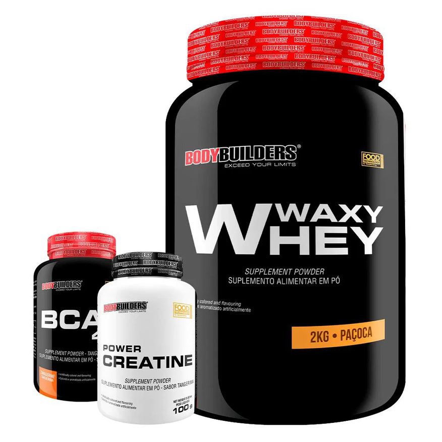 Bodybuilders Kit Waxy Whey 2kg + Bcaa 4.5 100g + Power Creatina 100g – Paçoca