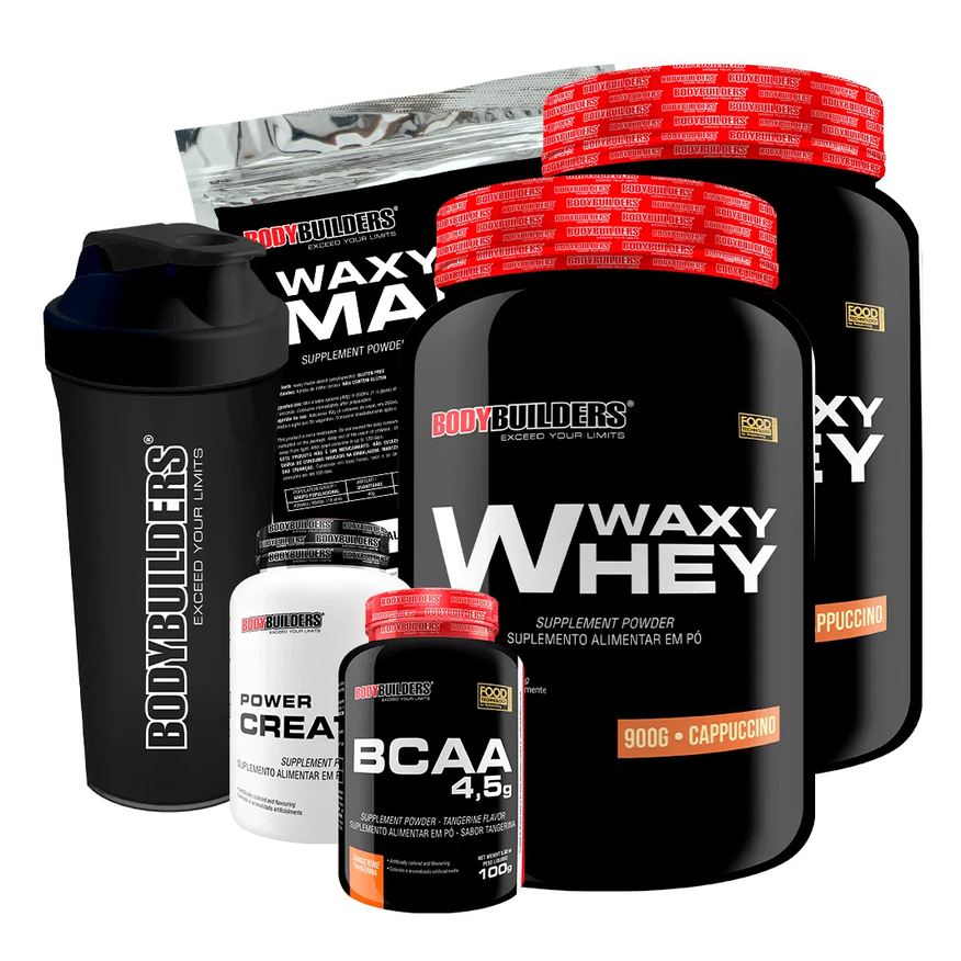Bodybuilders Kit 2x Waxy Whey 900g + Bcaa 100g + Power Creatine 100g + Waxy Maize 800g + Coq – Cappuccino