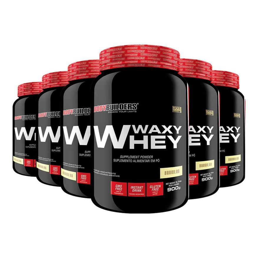 BodyBuilders Kit Whey Protein Waxy Whey Baunilha 900g 6 unidades