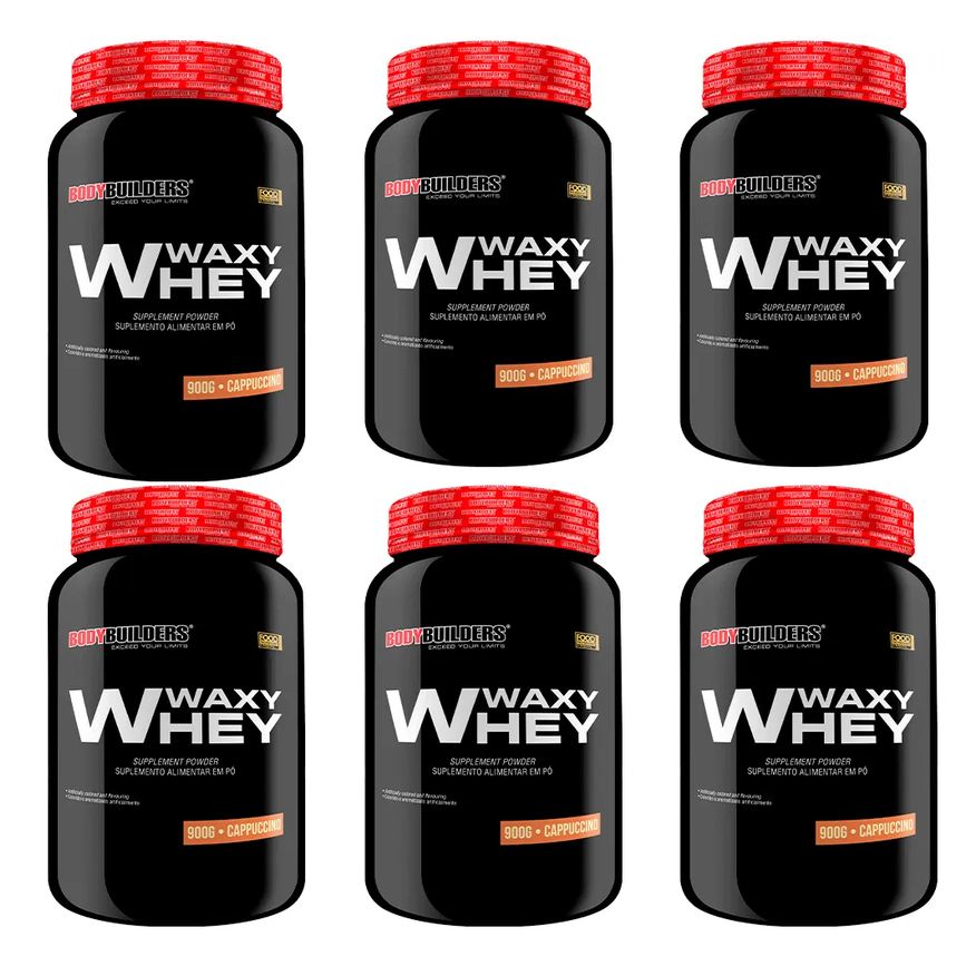 Bodybuilders Kit 6x Whey Protein Waxy Whey 900g - Cappuccino