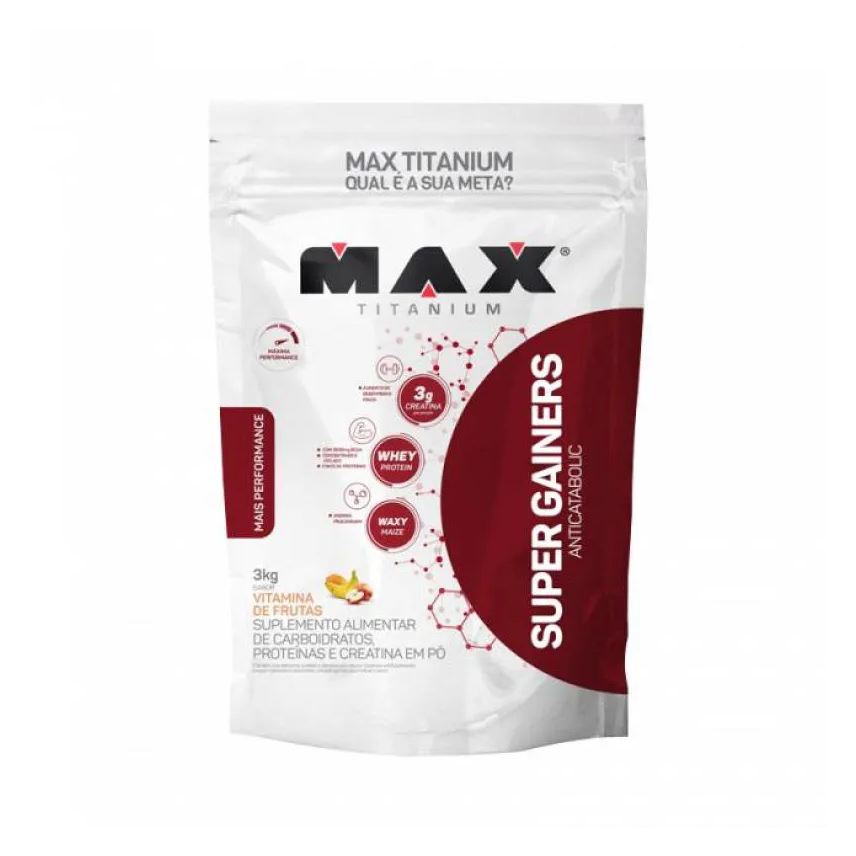 Max Titanium Hipercalórico Super Gainers Vitamina de Frutas 3kg