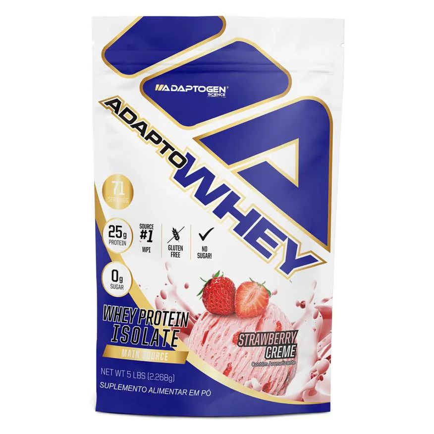 Orgânico Natural Adaptowhey Refil 5lb - 2,268kg - Strawberry Creme (morango)