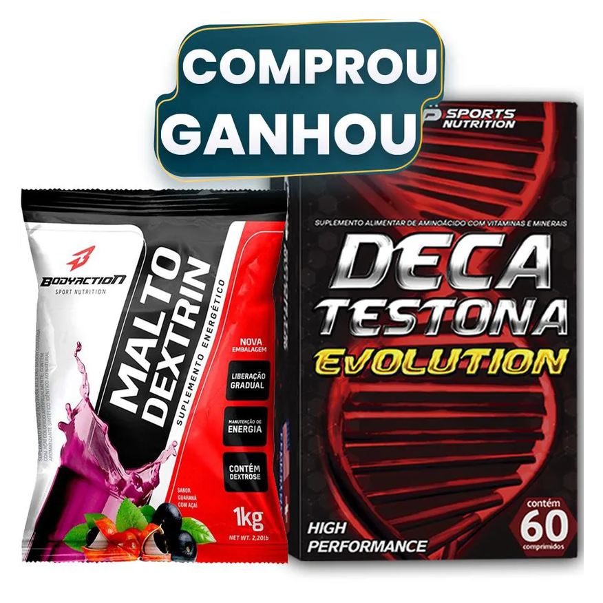Body Action Maltodextrina Mais Energia 1kg + Deca Testona Evolution Morango