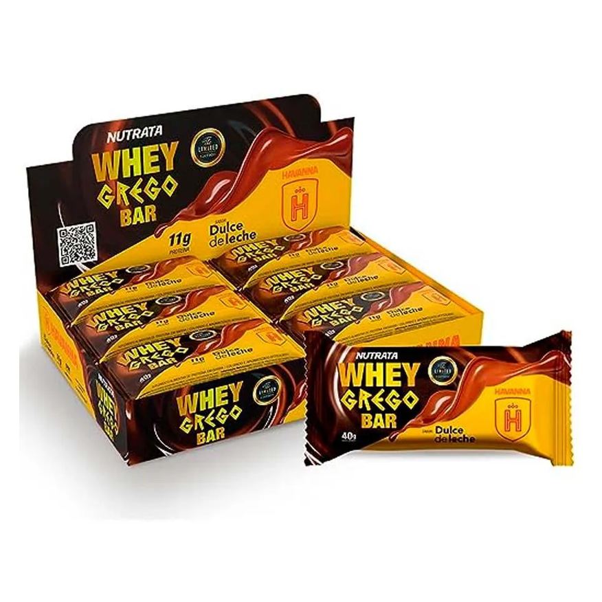 Nutrata Whey Grego Bar Sabor Doce de Leite Havanna Display 12UN
