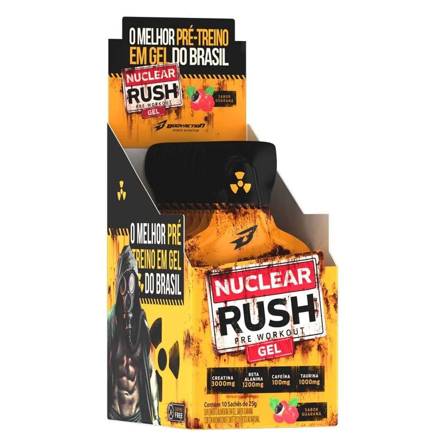 Body Action NUCLEAR RUSH GEL DISPLAY 10 SACHêS 25g - GUARANá