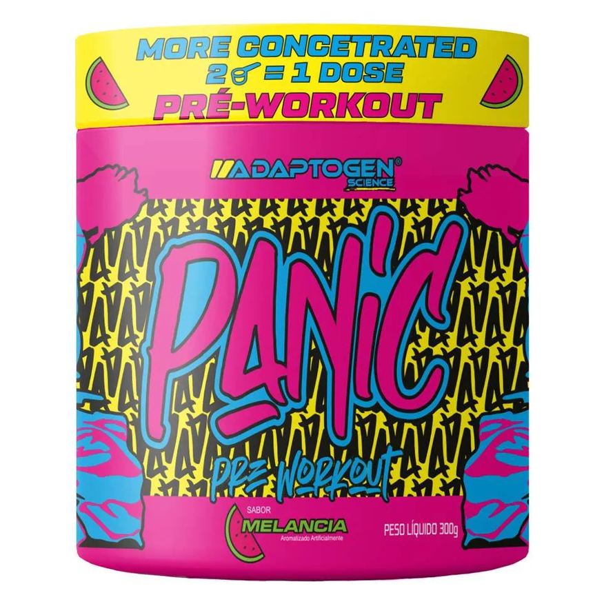 Adaptogen Science Pré Treino Panic Adaptogen Beta Alanina Proteína Sabor Melancia