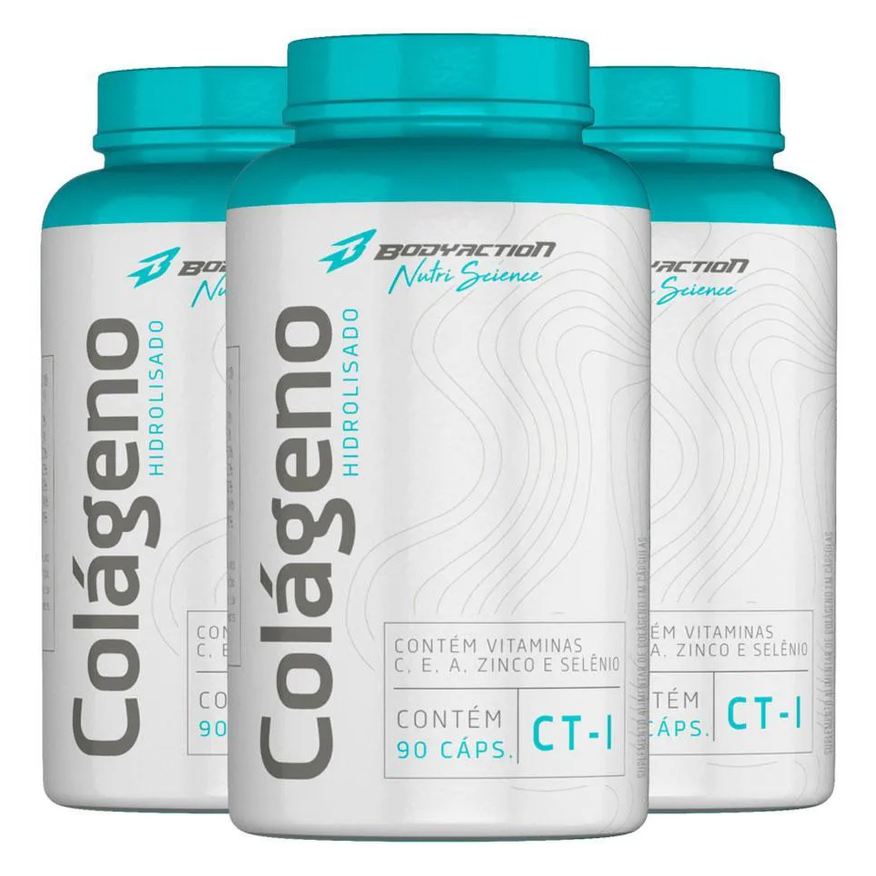 Body Action 3x Colágeno Hidrolisado Ct-i C/ 90 cápsulas Cada Bodyaction