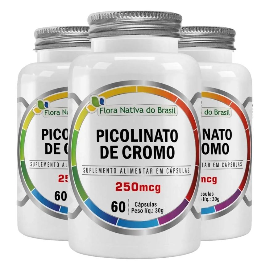 Multivita Kit 3x Picolinato de Cromo 60 cápsulas - Flora Nativa