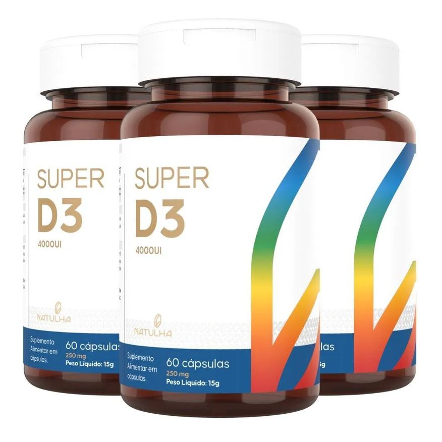 Natulha Kit 3x Super D3 4000ui 60 cápsulas