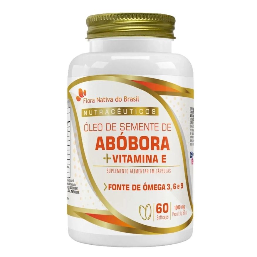 Flora Nativa Do Brasil Óleo de Semente de Abóbora 1000mg 60 cápsulas - Flora Nativa