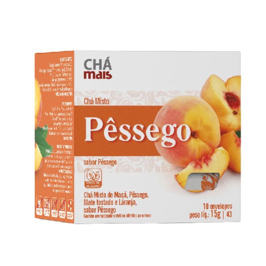 Clinic Mais Chá Misto de Pêssego 10 Sachês - Chá Mais