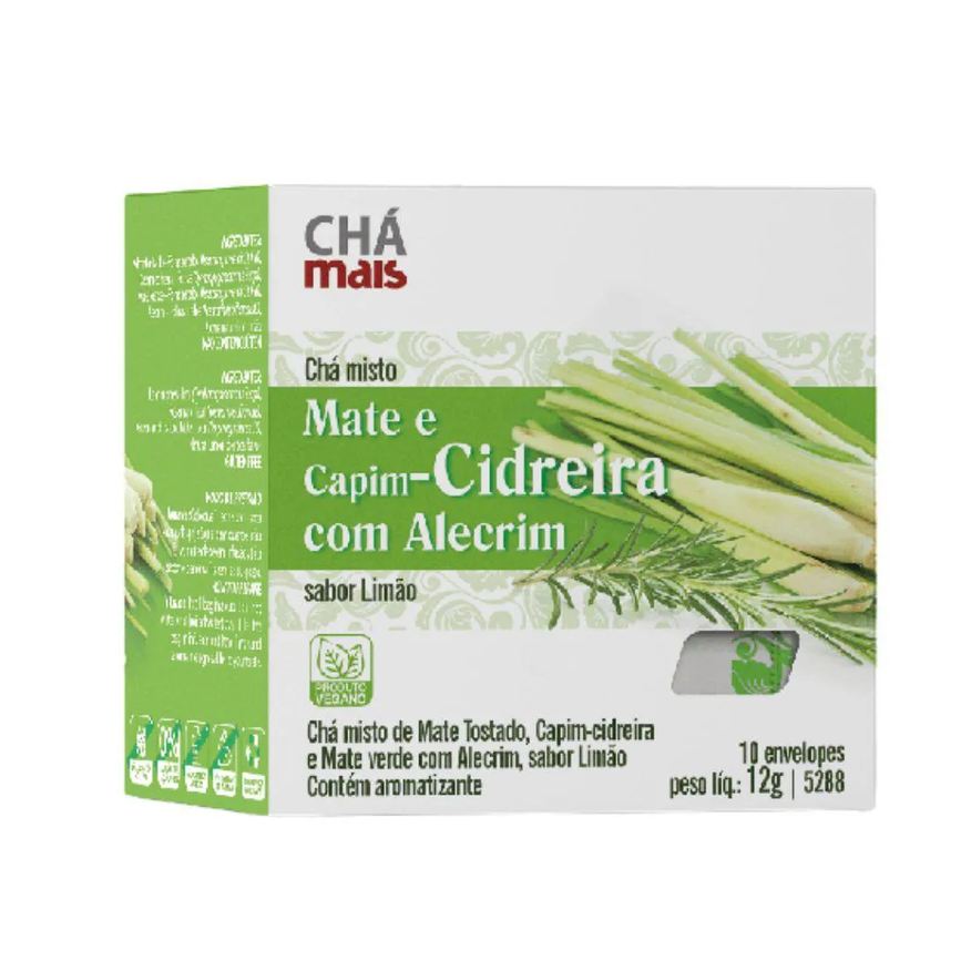 Clinic Mais Chá Misto de Mate com Capim-cidreira e Alecrim 10 Sachês - Chá Mais