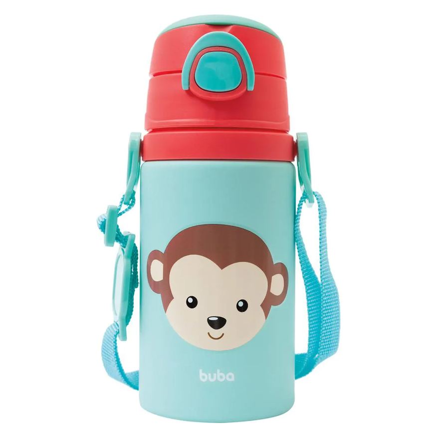 Buba Garrafa de Alumínio Animal Fun Macaco 400ml Azul
