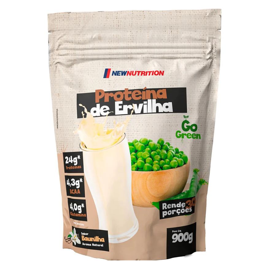 Newnutrition Proteína de Ervilha New Nutrition Vegana Baunilha em Pó 900g