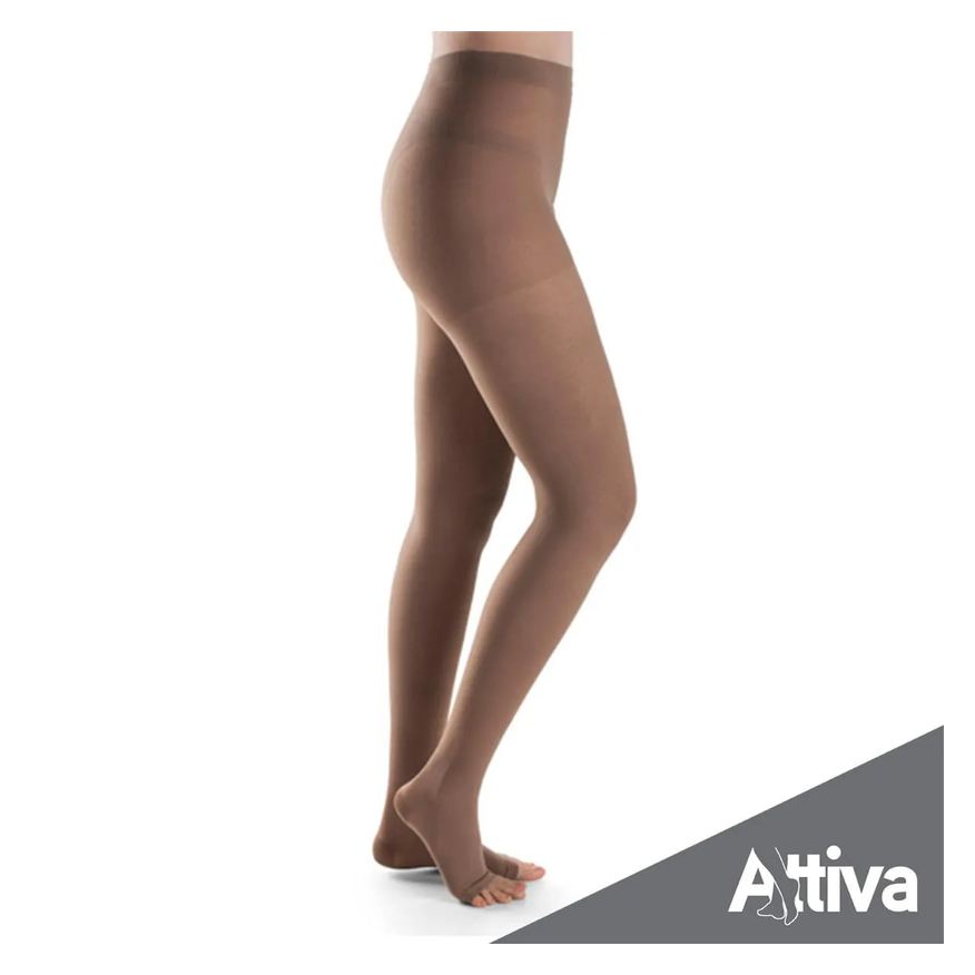 Attiva Meia Calca Media Compressao 18-21 Fem Aberta Natural Escuro P