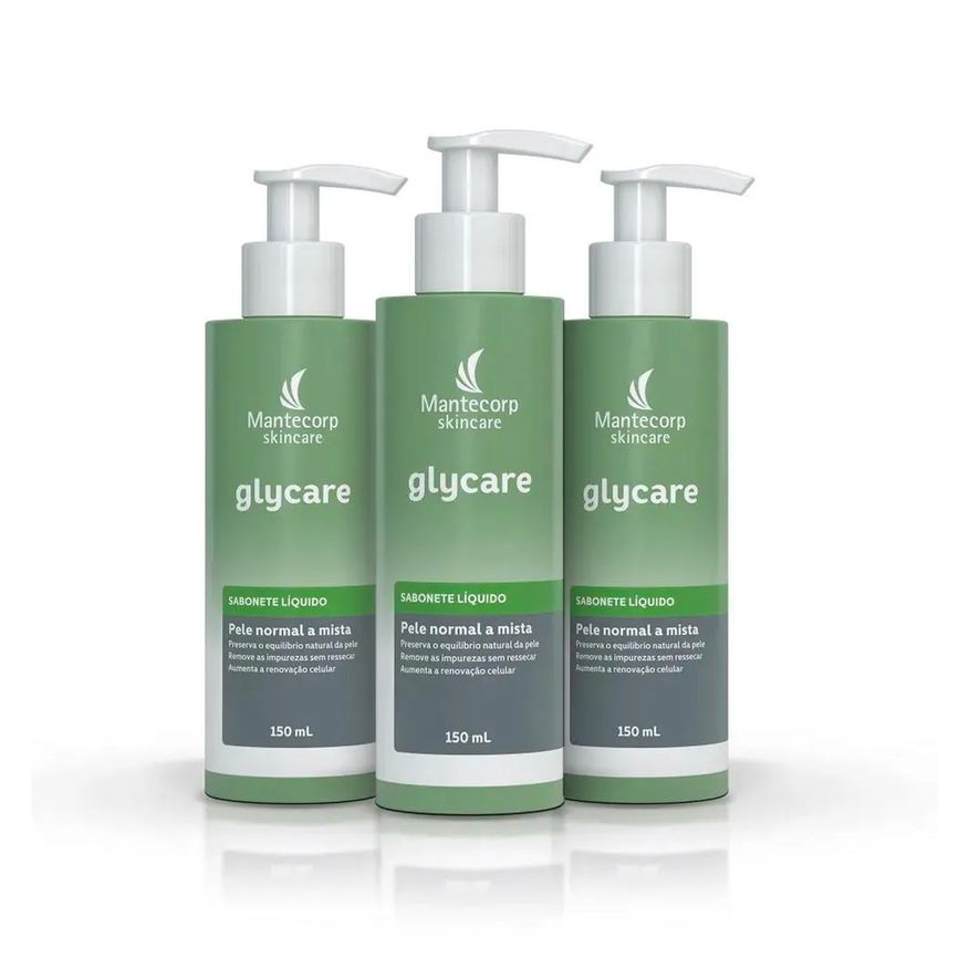 Mantecorp Skincare 3 Sabonete Líquido Glycare Fr 150ml