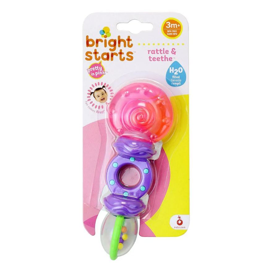 bright Starts Mordedor Chocalho Rattle & Teethe Rosa e Roxo