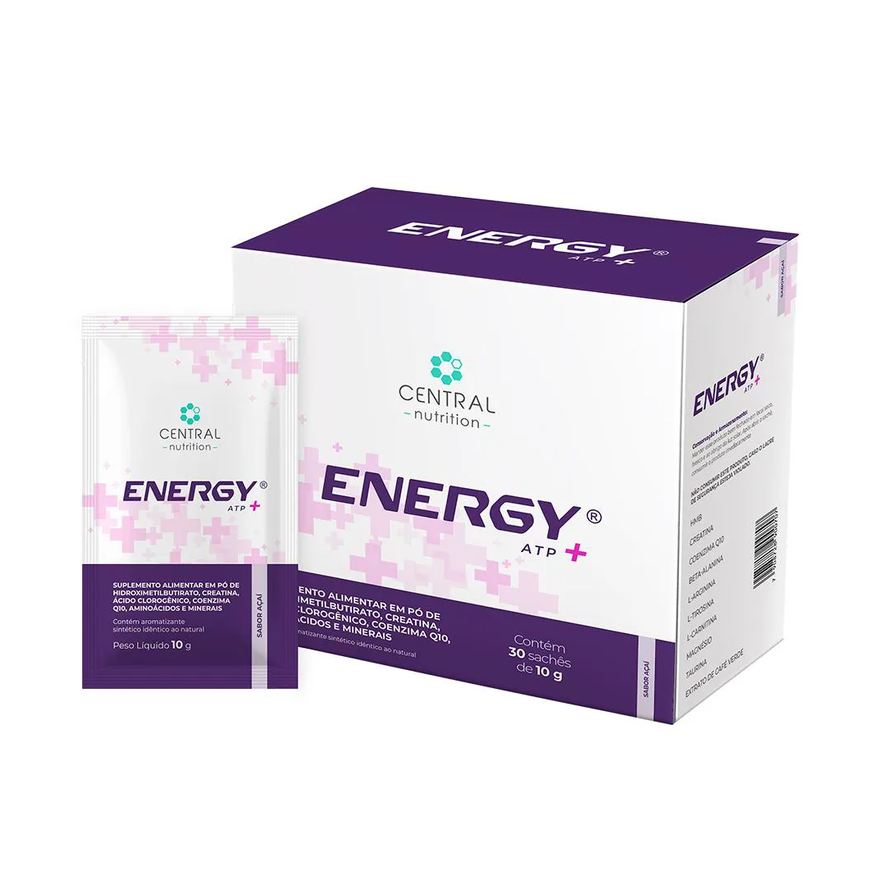 Atp+ Energy sem Xilitol Sabor Açaí 30 Sachês 10g Central Nutrition