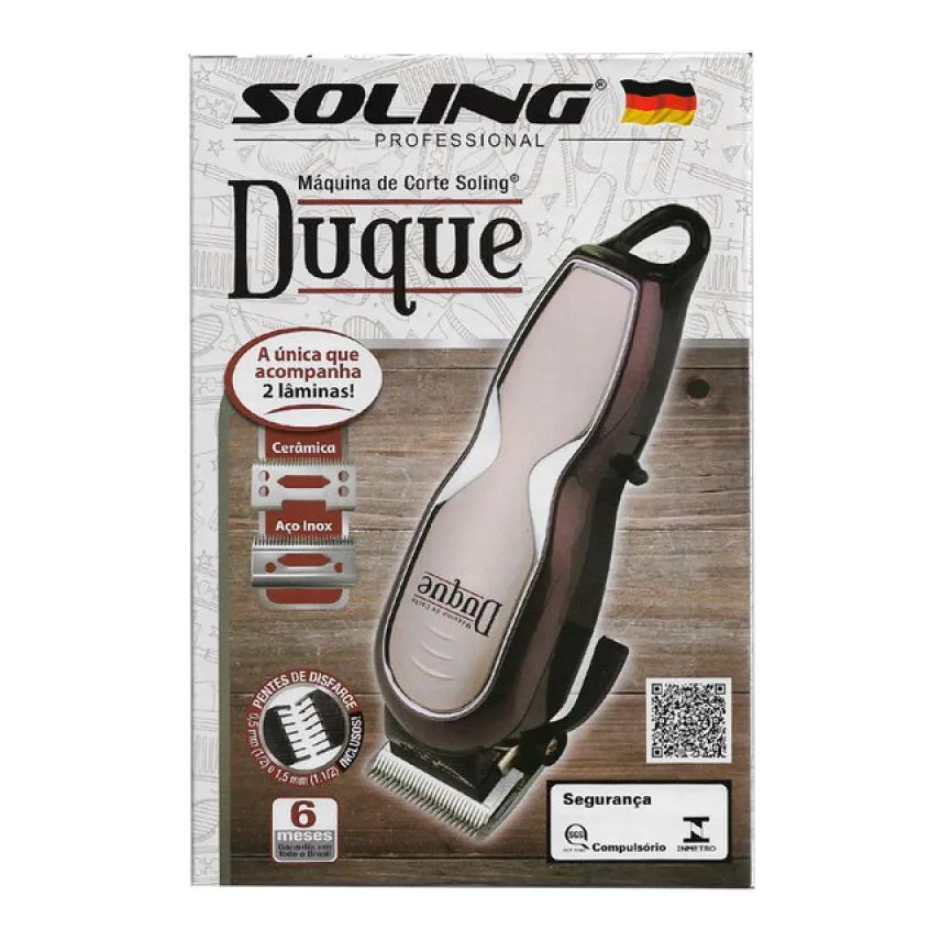 de Máquina Corte Soling Duque Cordless sem Fio Bivolt