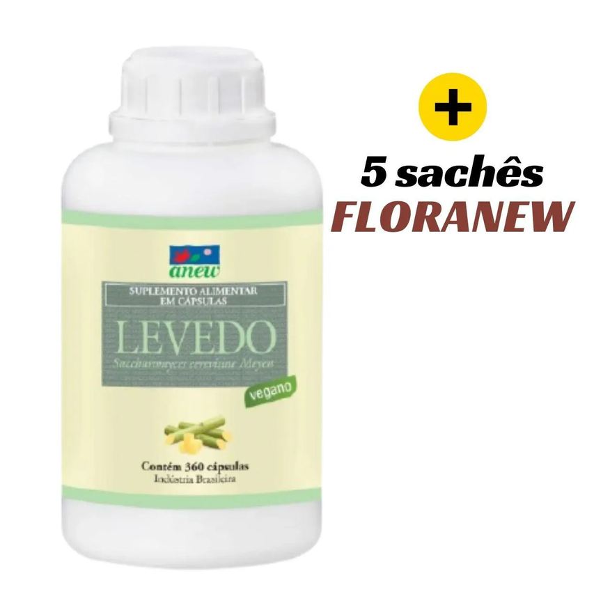 ANEW LEVEDO VEGANO 360 Cápsulas 360mg + 5 SACHêS FLORANEW