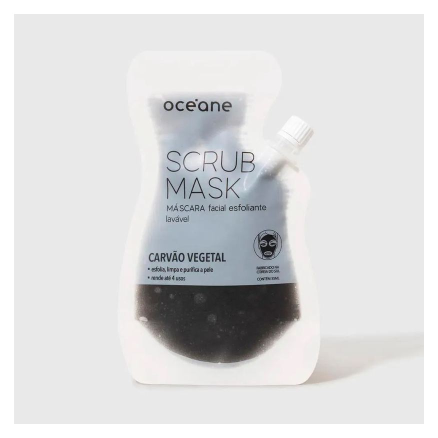 Océane Máscara Facial Esfoliante de Carvão Vegetal 4 Usos - Scrub Mask 35ml