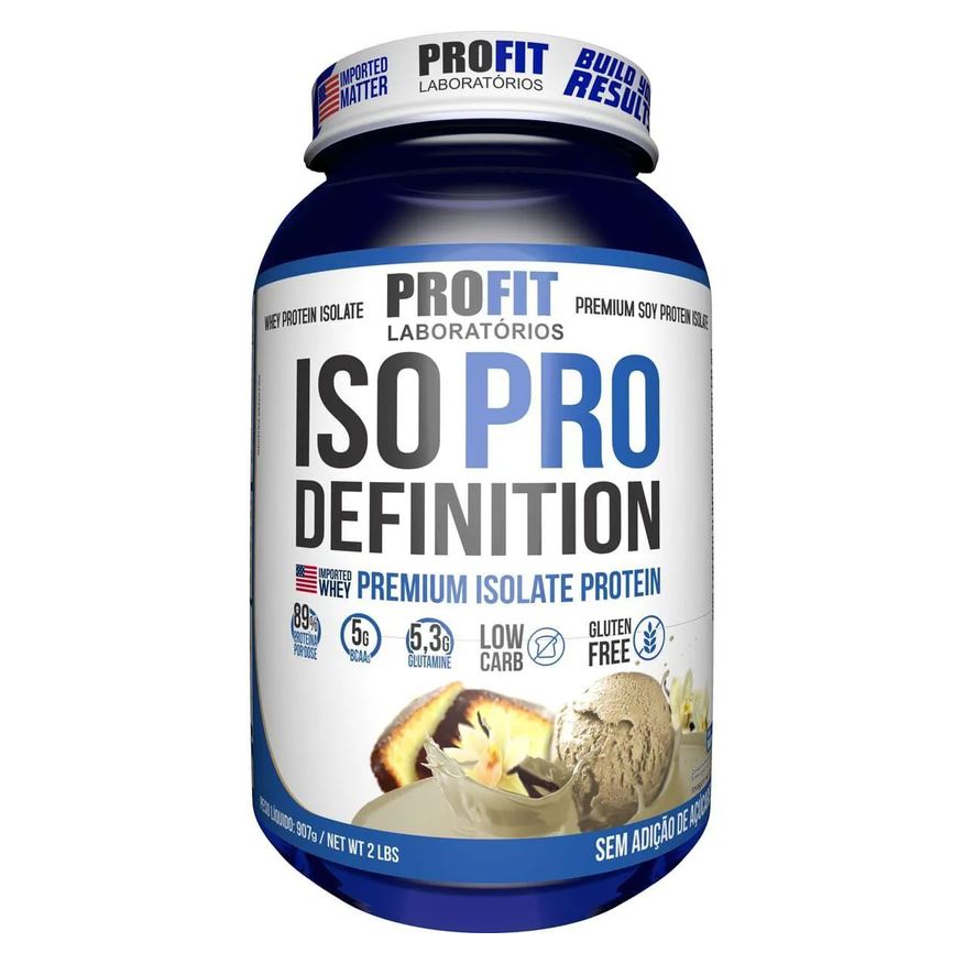 Profit Laboratório Whey Protein Isolada Profit Laboratórios ISO Pro Definition Baunilha 907g