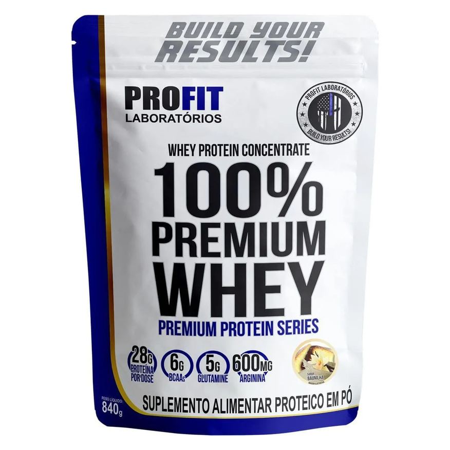 Profit Laboratório 100%Whey Premium - 840g Refil Baunilha - Profit Laboratórios