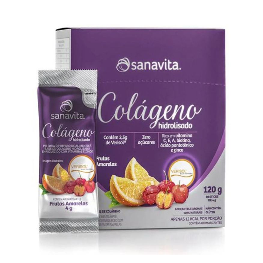 SANAVITA COLáGENO VERISOL HIDROLISADO - 30 STICKE DE 4g FRUTAS AMARELAS