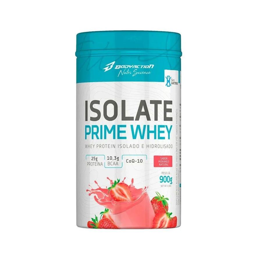 Body Action Isolate Prime Whey (900g) - Sabor: Morango