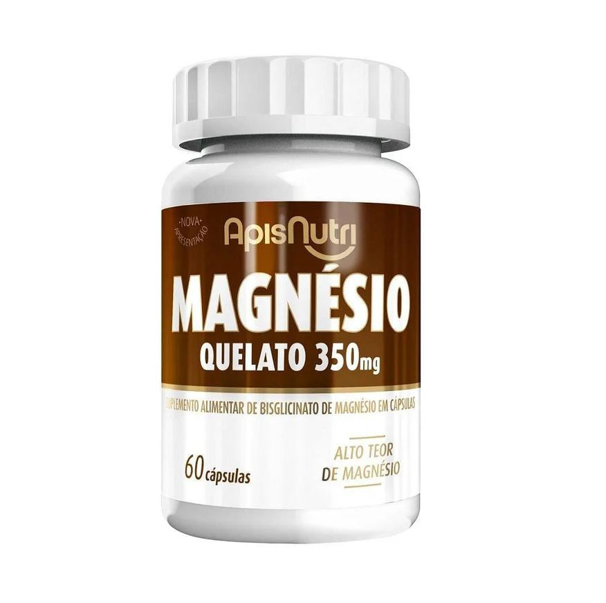 Apisnutri Magnésio Quelato 350mg (60 Cápsulas) - Padrão: Único