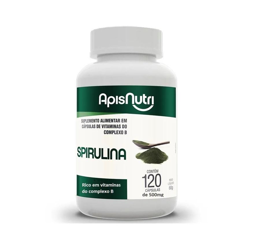 Apisnutri Spirulina 500mg (120 Cápsulas) - Padrão: Único